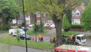 iMAGE SHOWING SEVERN TRENT WORK CREWS DOING HIGHWAYS REPAIRS