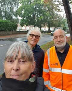 Cllr Jenkins with the Highways Engineer and a local resident