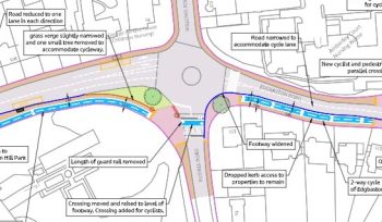 Map of new planned Moseley - Cannon Hill Park cycle routes