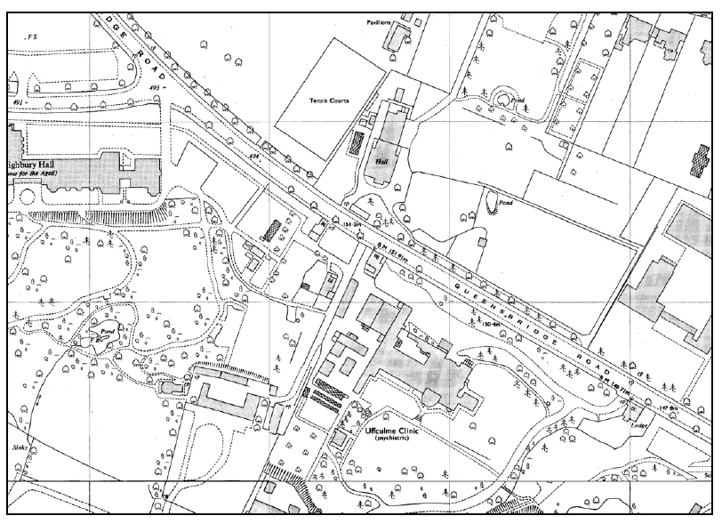 Map of Queensbridge Road and the surrounding area showing the location of the Queensbridge Depot