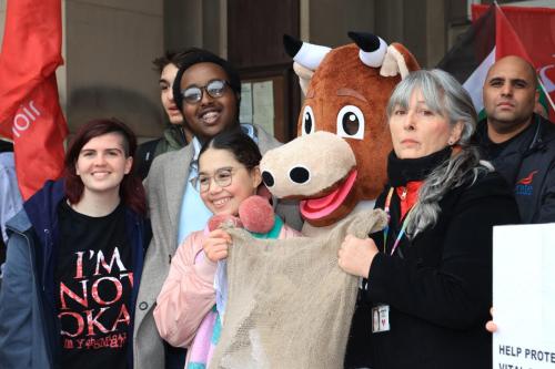 Cllr Jenkins with young people at youth rally